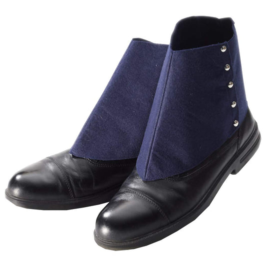 Roaring 20's Navy Blue Spats Costume Accessory