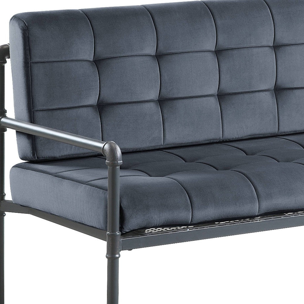 51" Gray Velvet Loveseat-3