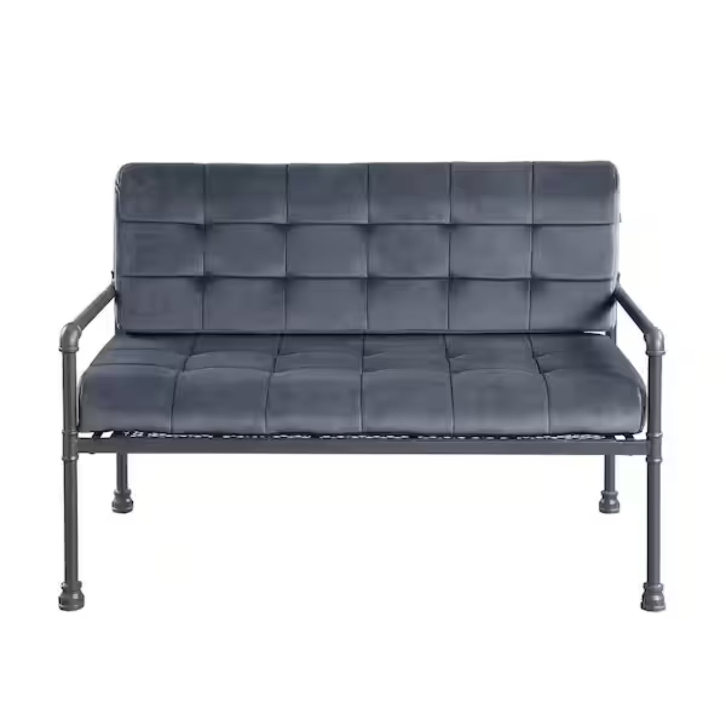 51" Gray Velvet Loveseat-0