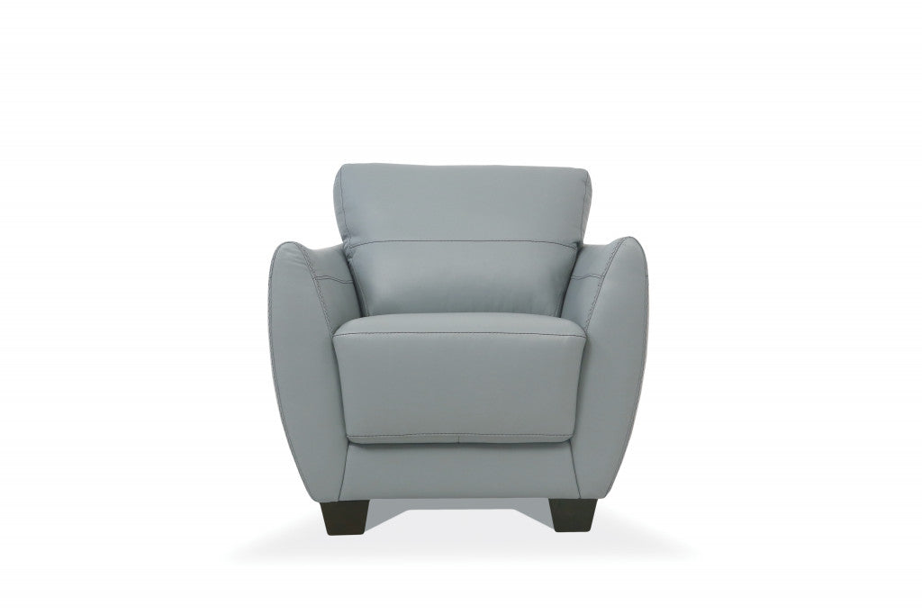 33" Gray and Black Genuine Leather Arm Chair-1