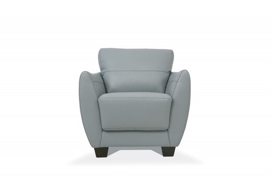 33" Gray and Black Genuine Leather Arm Chair-1