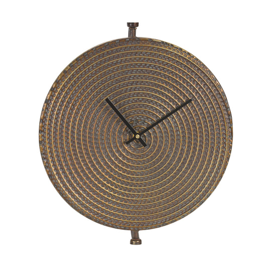 15" Circle Bronze Metal Analog Wall Clock-0