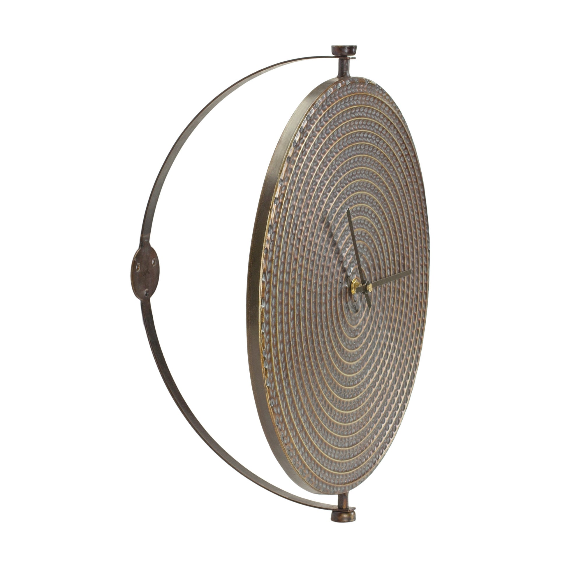15" Circle Bronze Metal Analog Wall Clock-2