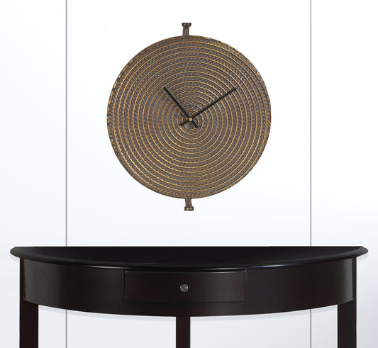 15" Circle Bronze Metal Analog Wall Clock-1