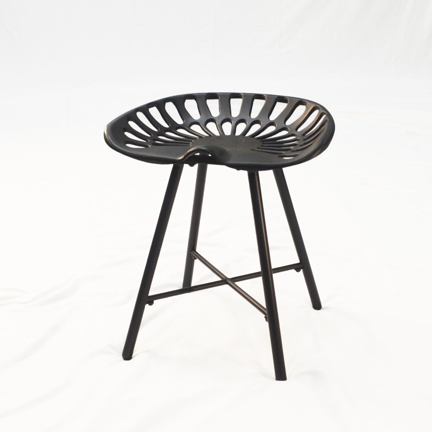 18" Black Iron Backless Bar Chair-0
