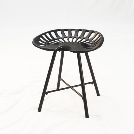 18" Black Iron Backless Bar Chair-0