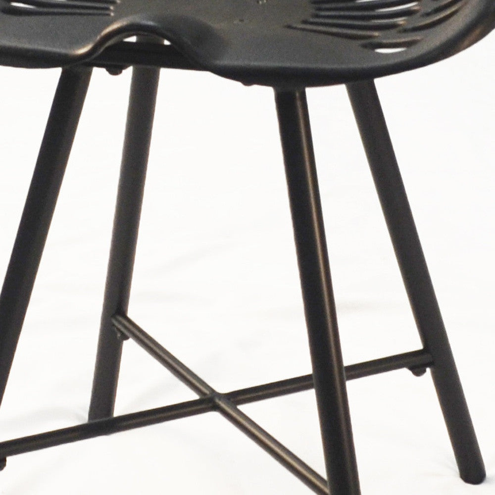 18" Black Iron Backless Bar Chair-2