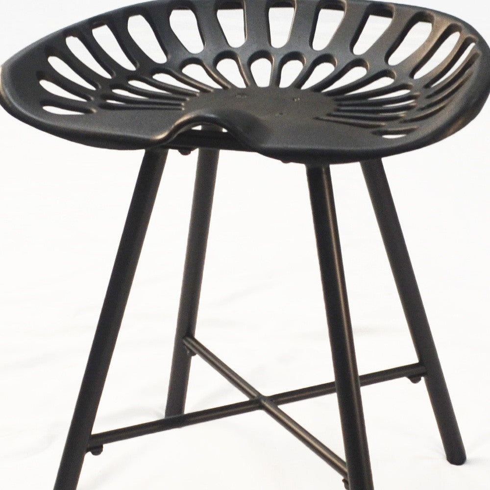 18" Black Iron Backless Bar Chair-3