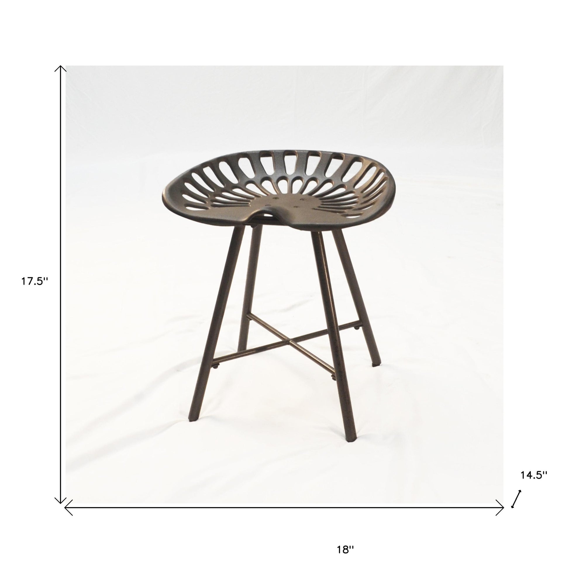18" Copper Iron Backless Bar Chair-4