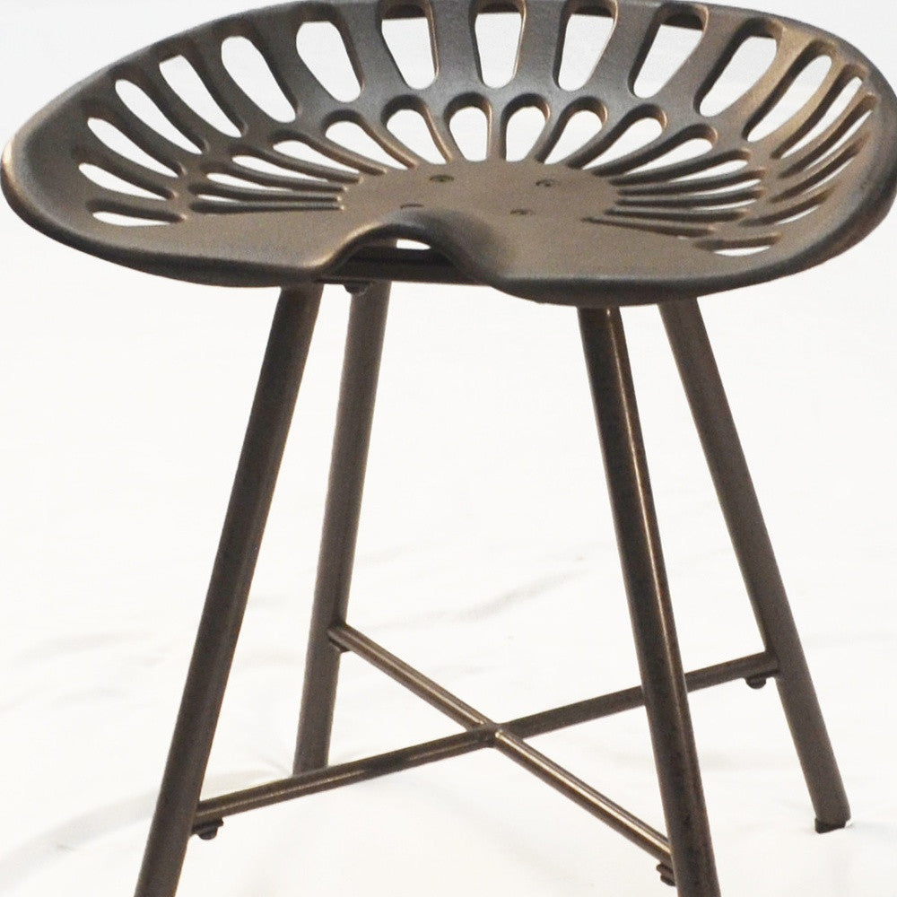 18" Copper Iron Backless Bar Chair-3