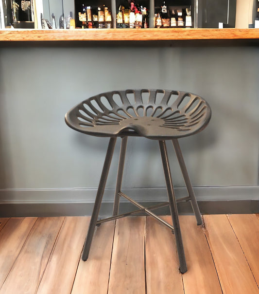 18" Copper Iron Backless Bar Chair-1