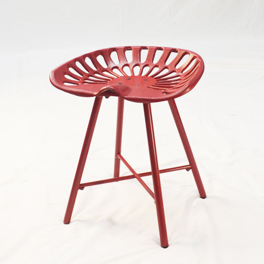 18" Red Iron Backless Bar Chair-0