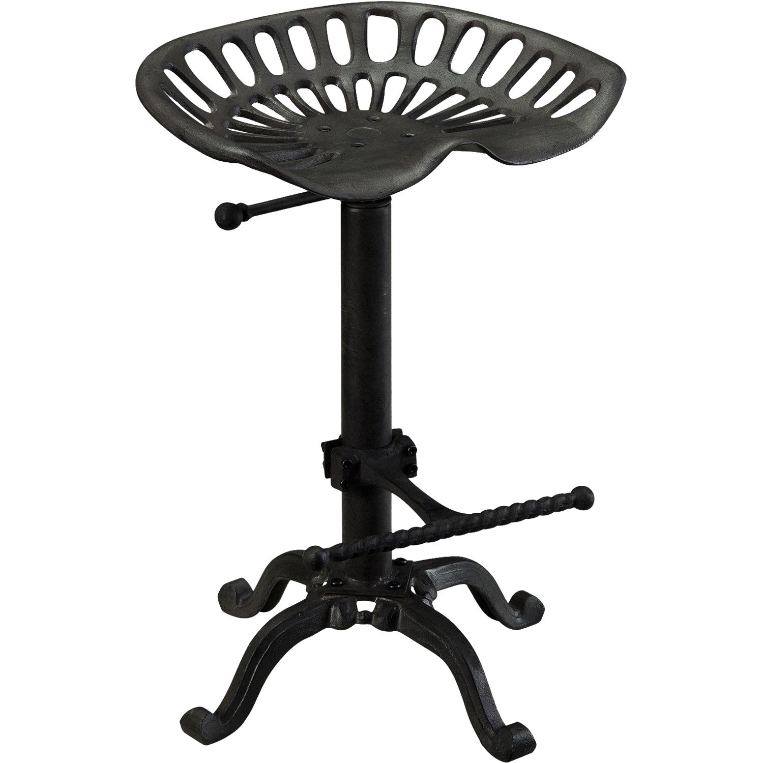 23" Black Iron Backless Adjustable Height Bar Chair-0