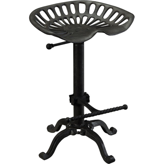 23" Black Iron Backless Adjustable Height Bar Chair-0