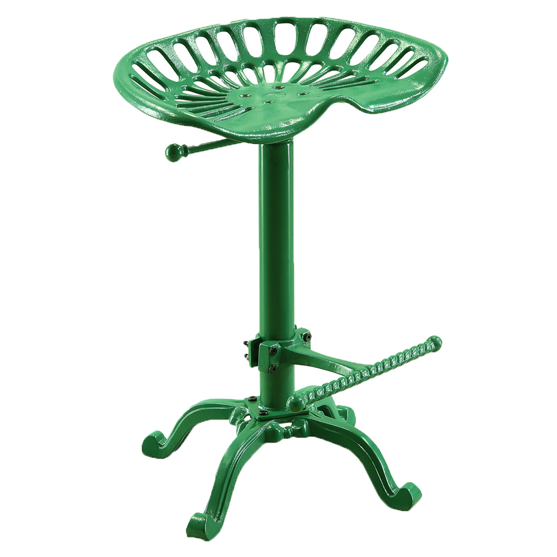 23" Green Iron Backless Adjustable Height Bar Chair-0