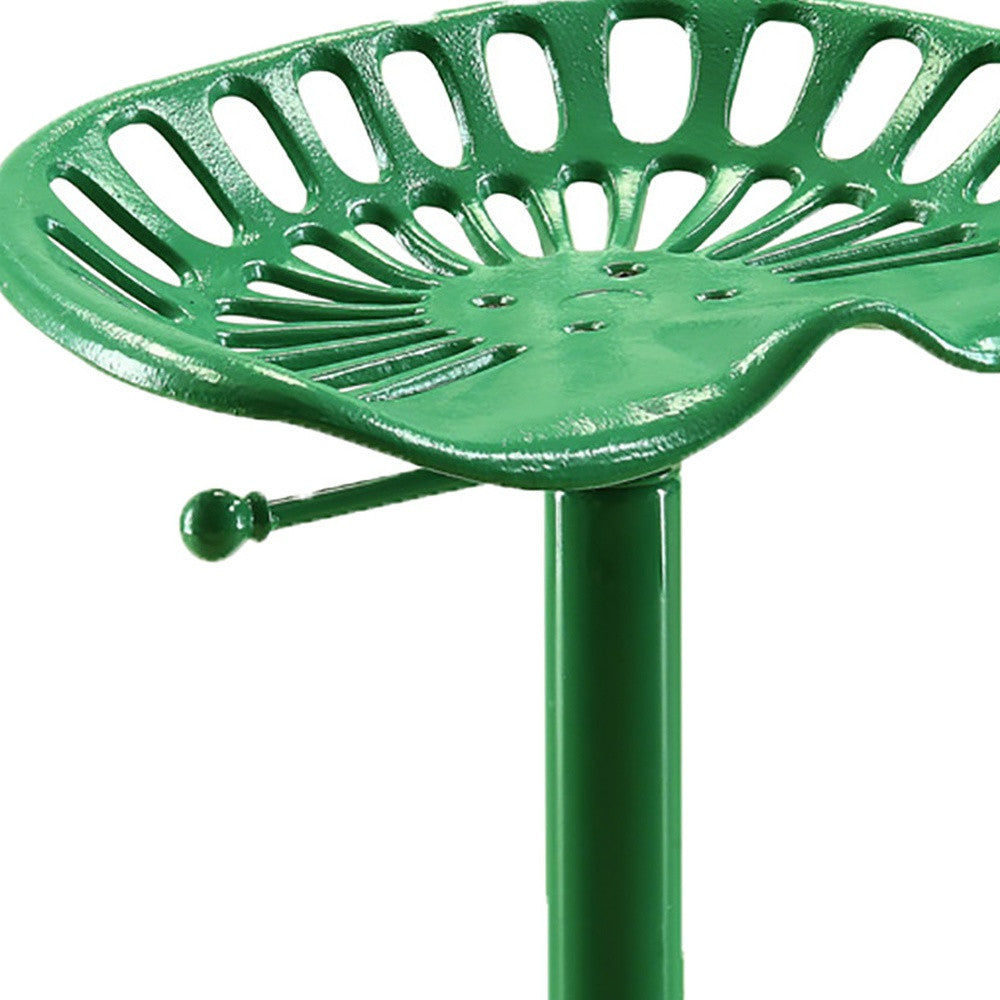 23" Green Iron Backless Adjustable Height Bar Chair-2