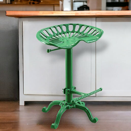 23" Green Iron Backless Adjustable Height Bar Chair-1
