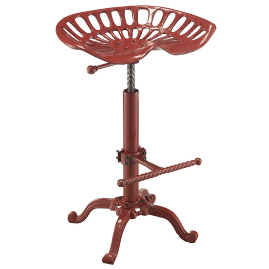 23" Red Iron Backless Adjustable Height Bar Chair-0