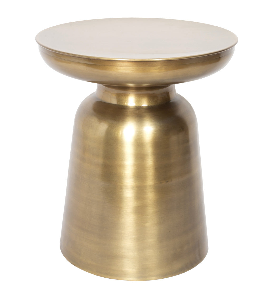 19" Gold Iron Round End Table-1