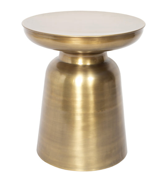 19" Gold Iron Round End Table-1