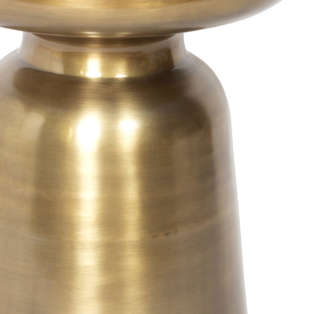 19" Gold Iron Round End Table-4