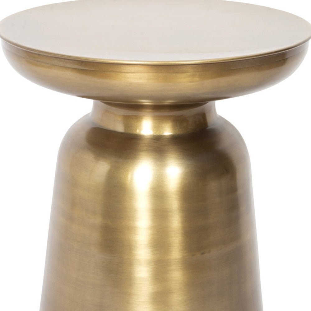 19" Gold Iron Round End Table-6