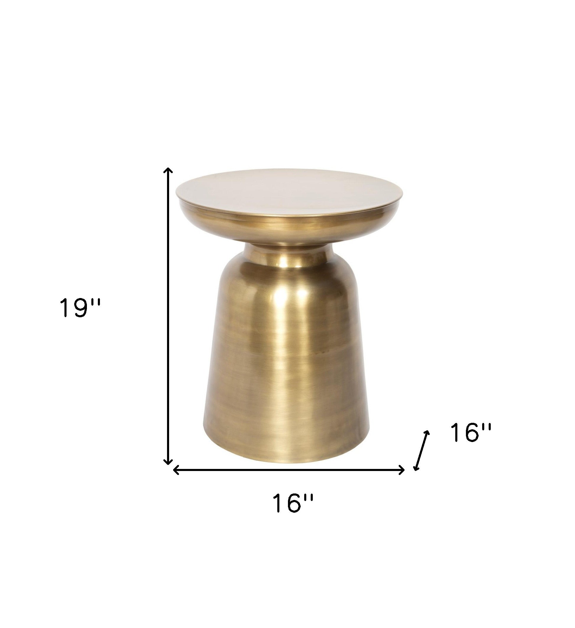 19" Gold Iron Round End Table-8