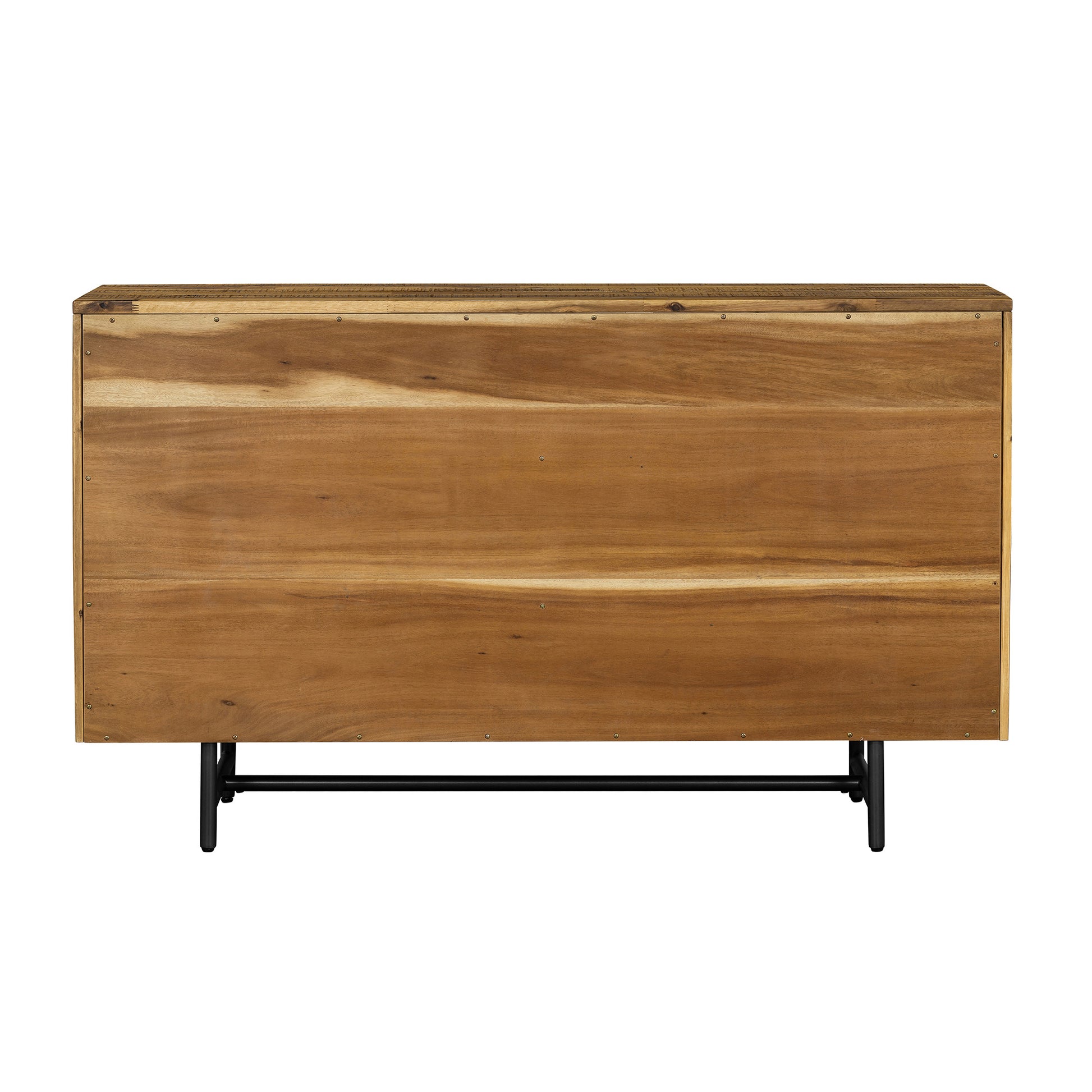 57" Brown and Black Solid Wood Six Drawer Double Dresser-5