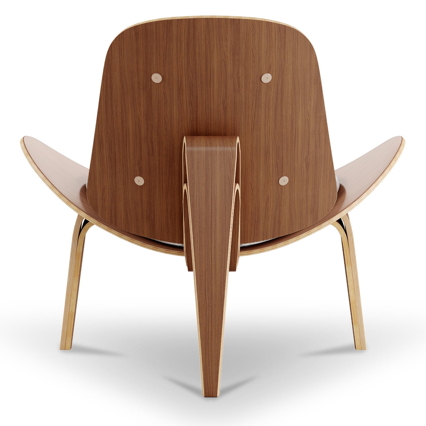 36" White and Brown Genuine Leather Lounge Chair-3
