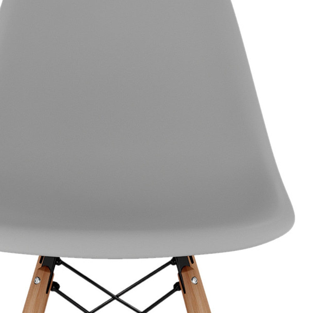 28" Gray And Brown Heavy Duty Plastic And Solid Wood Counter Height Bar Chair-5