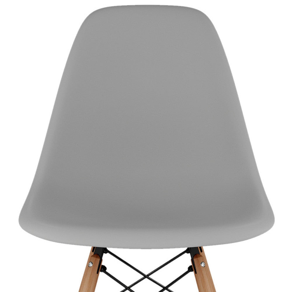 28" Gray And Brown Heavy Duty Plastic And Solid Wood Counter Height Bar Chair-6