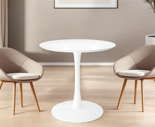 32" White Metal Dining Table-1