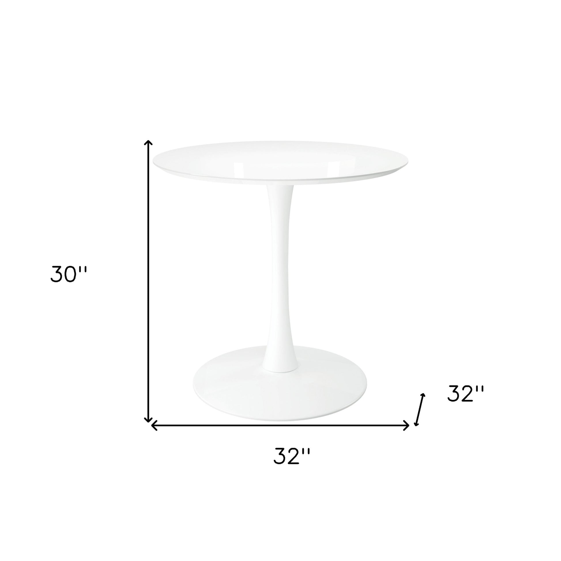 32" White Metal Dining Table-7