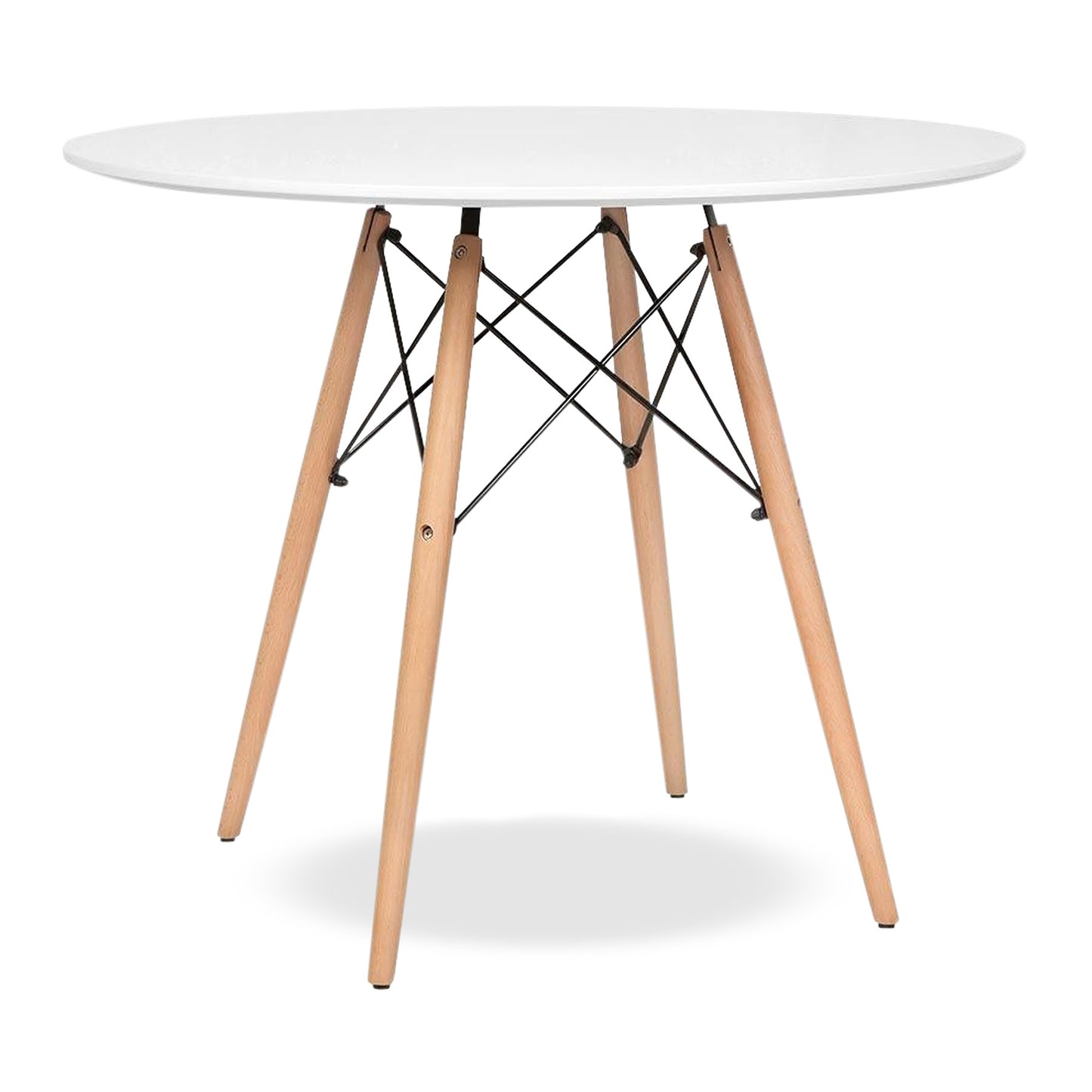 36" White And Natural Solid Wood Dining Table-1