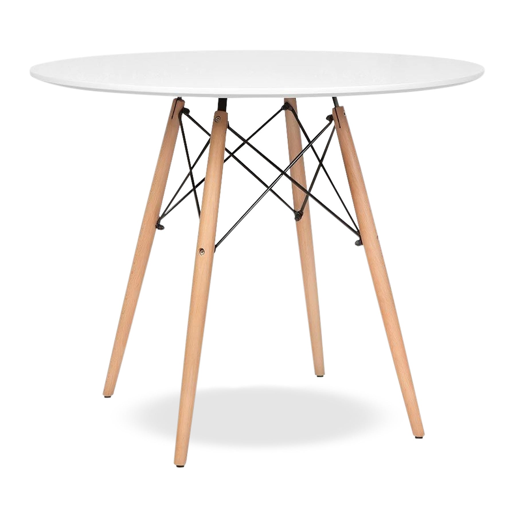 36" White And Natural Solid Wood Dining Table-1