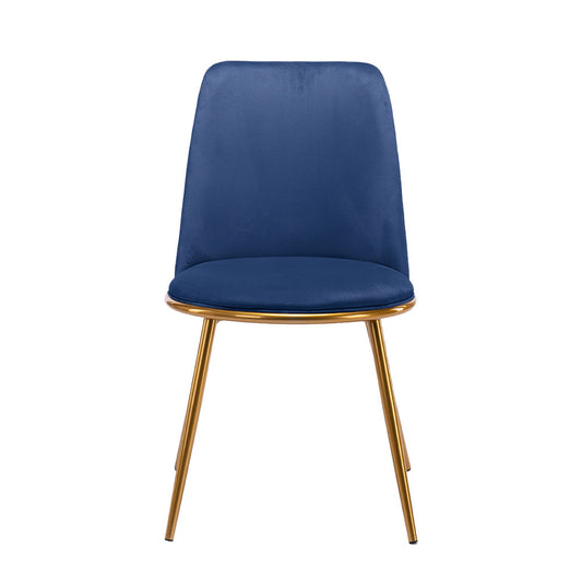 Blue And Gold Upholstered Velvet Dining Side Chair-1