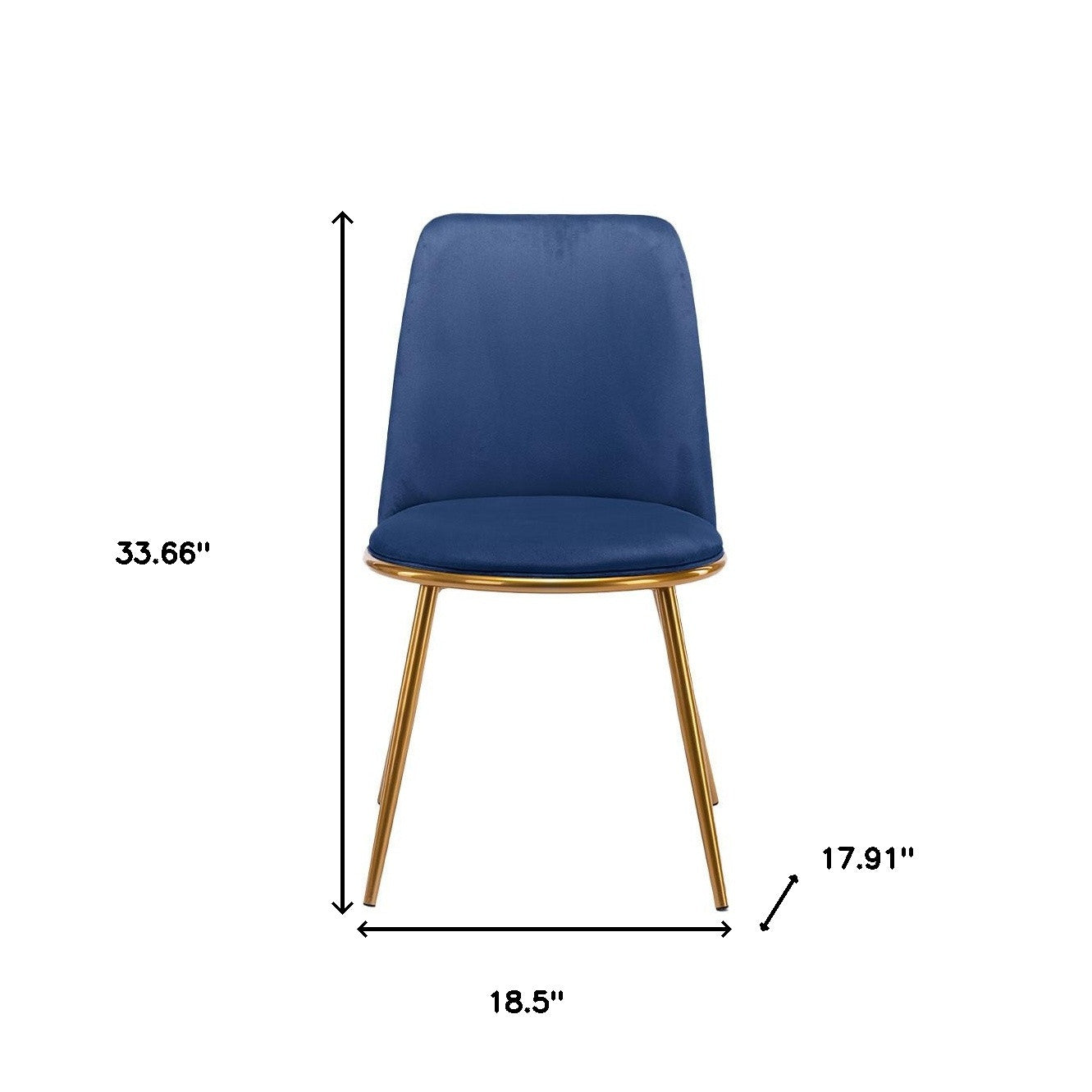 Blue And Gold Upholstered Velvet Dining Side Chair-5
