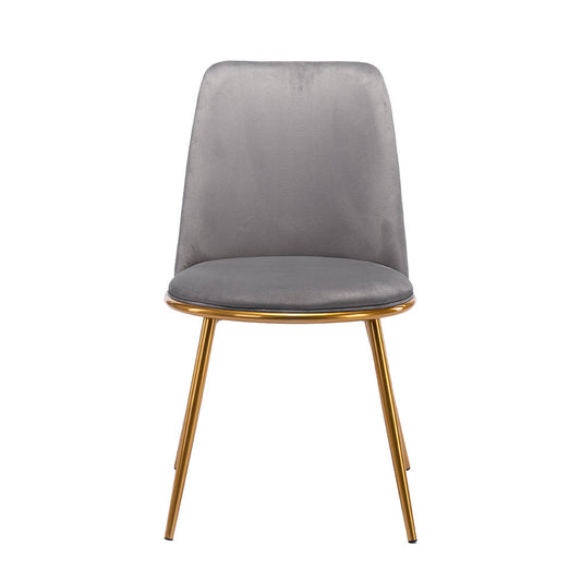 Gray And Gold Upholstered Velvet Dining Side Chair-1