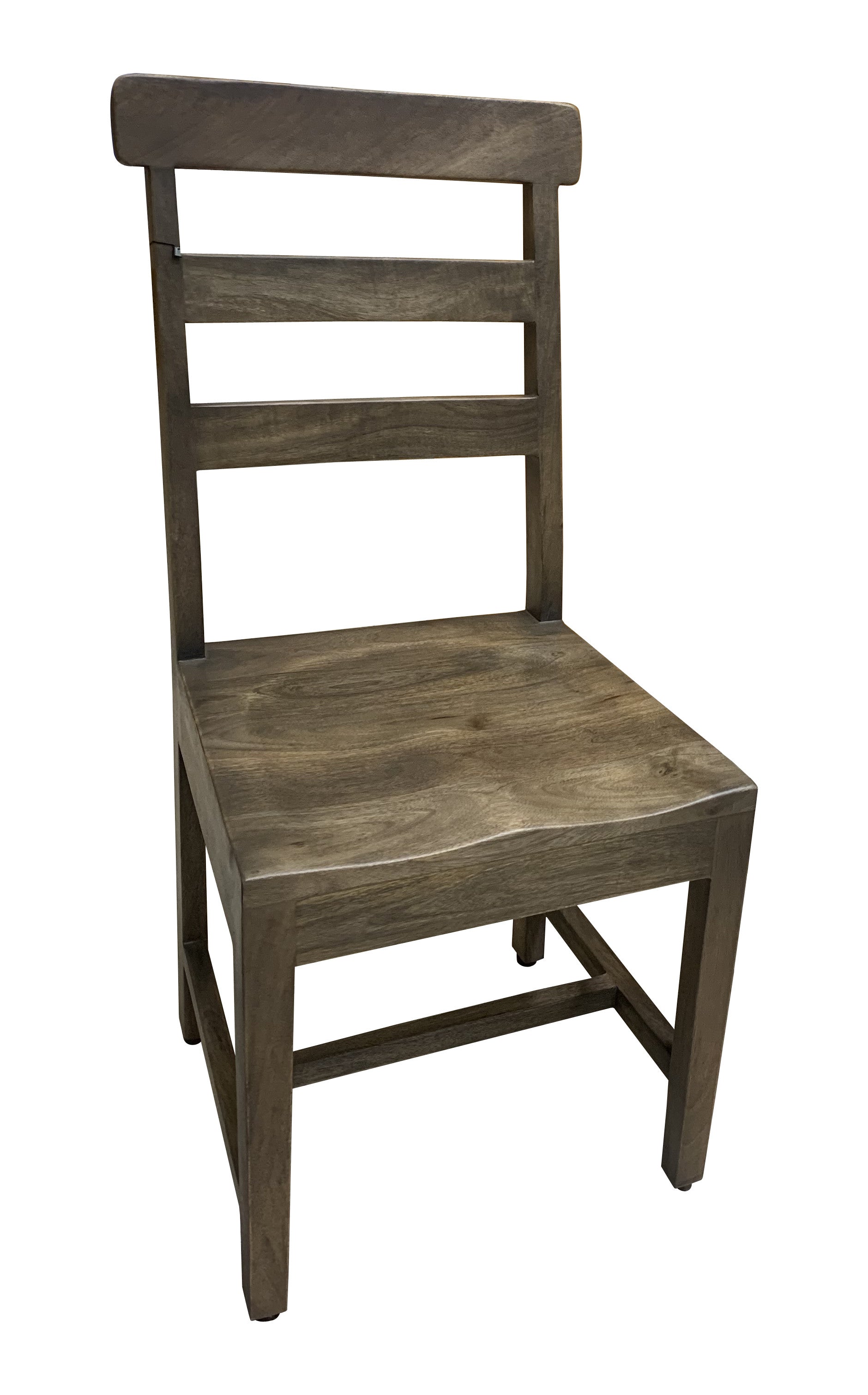 Set of Two Dark Brown Wood Ladder Back Dining Side Chairs-5