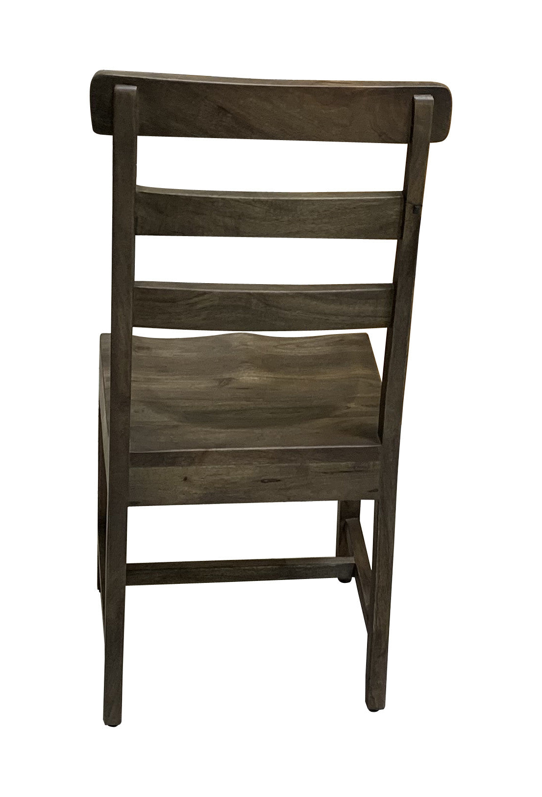 Set of Two Dark Brown Wood Ladder Back Dining Side Chairs-7