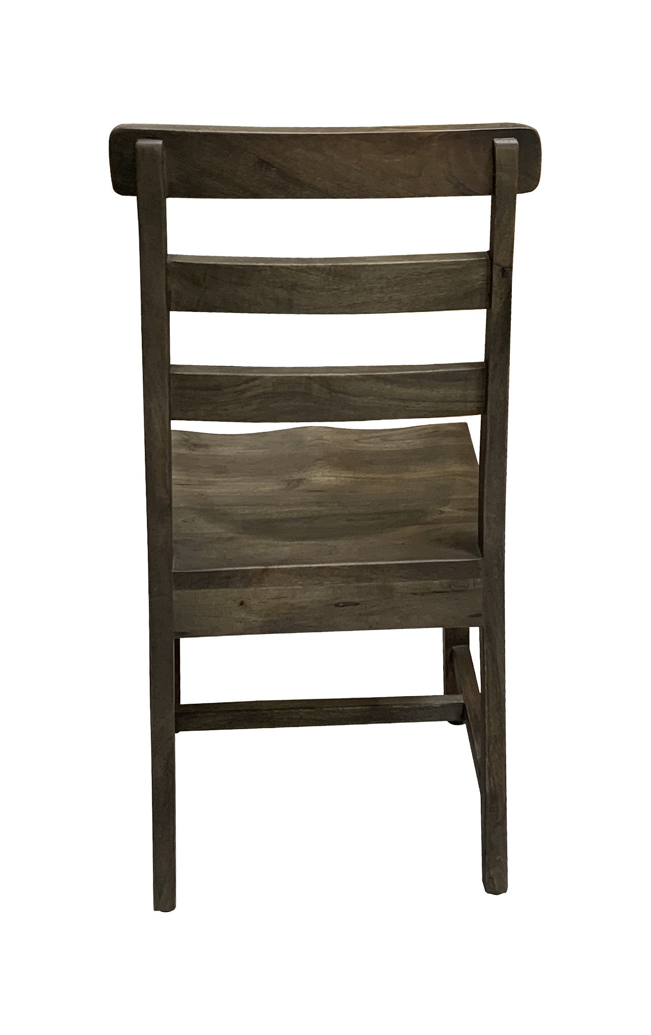 Set of Two Dark Brown Wood Ladder Back Dining Side Chairs-8