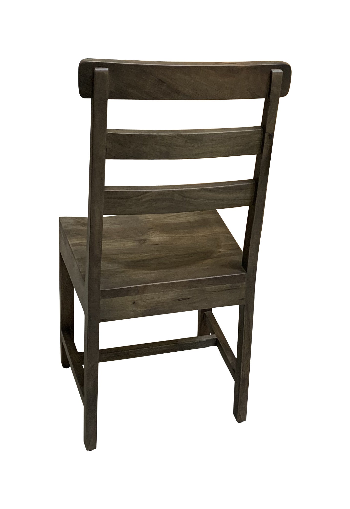 Set of Two Dark Brown Wood Ladder Back Dining Side Chairs-6