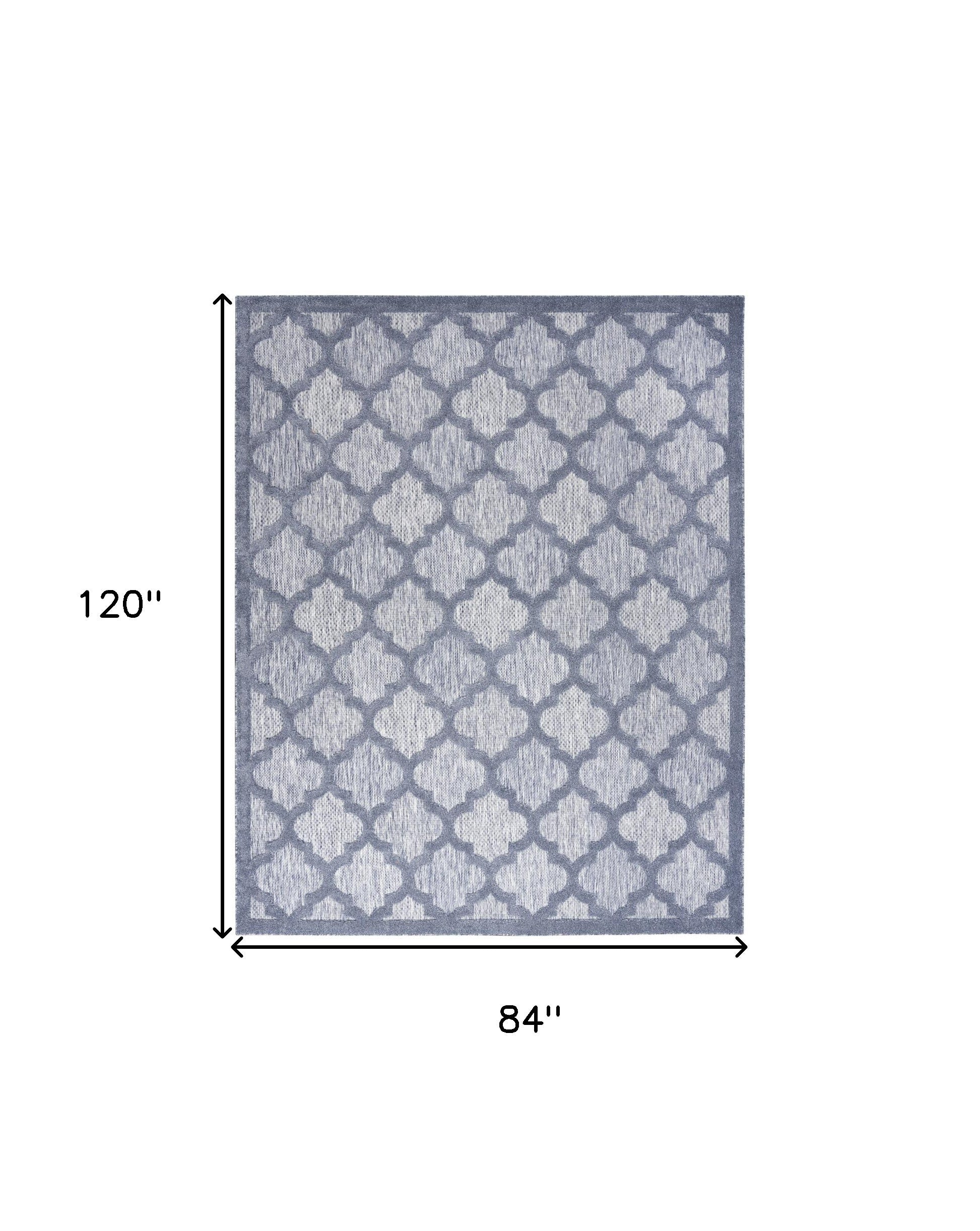 7' X 10' Blue Indoor Outdoor Area Rug-1