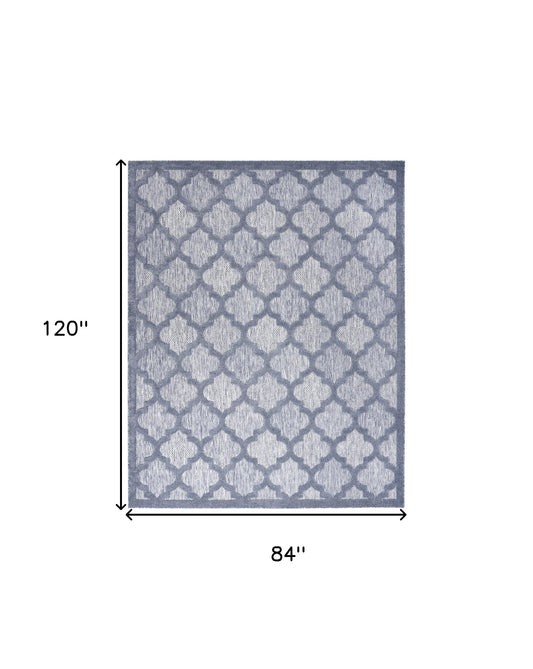 7' X 10' Blue Indoor Outdoor Area Rug-1