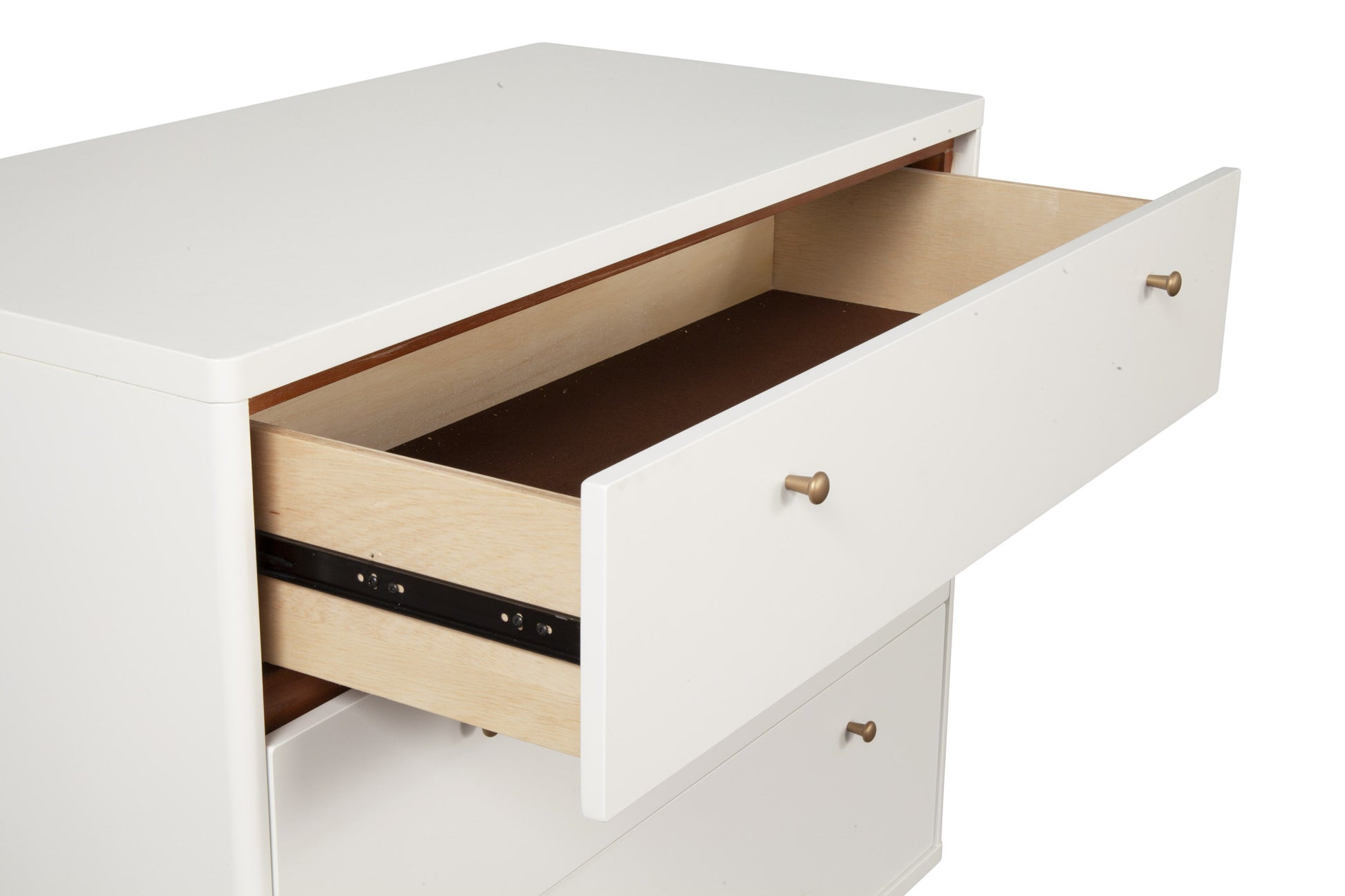 36" Brown and White Solid Wood Three Drawer Chest-3