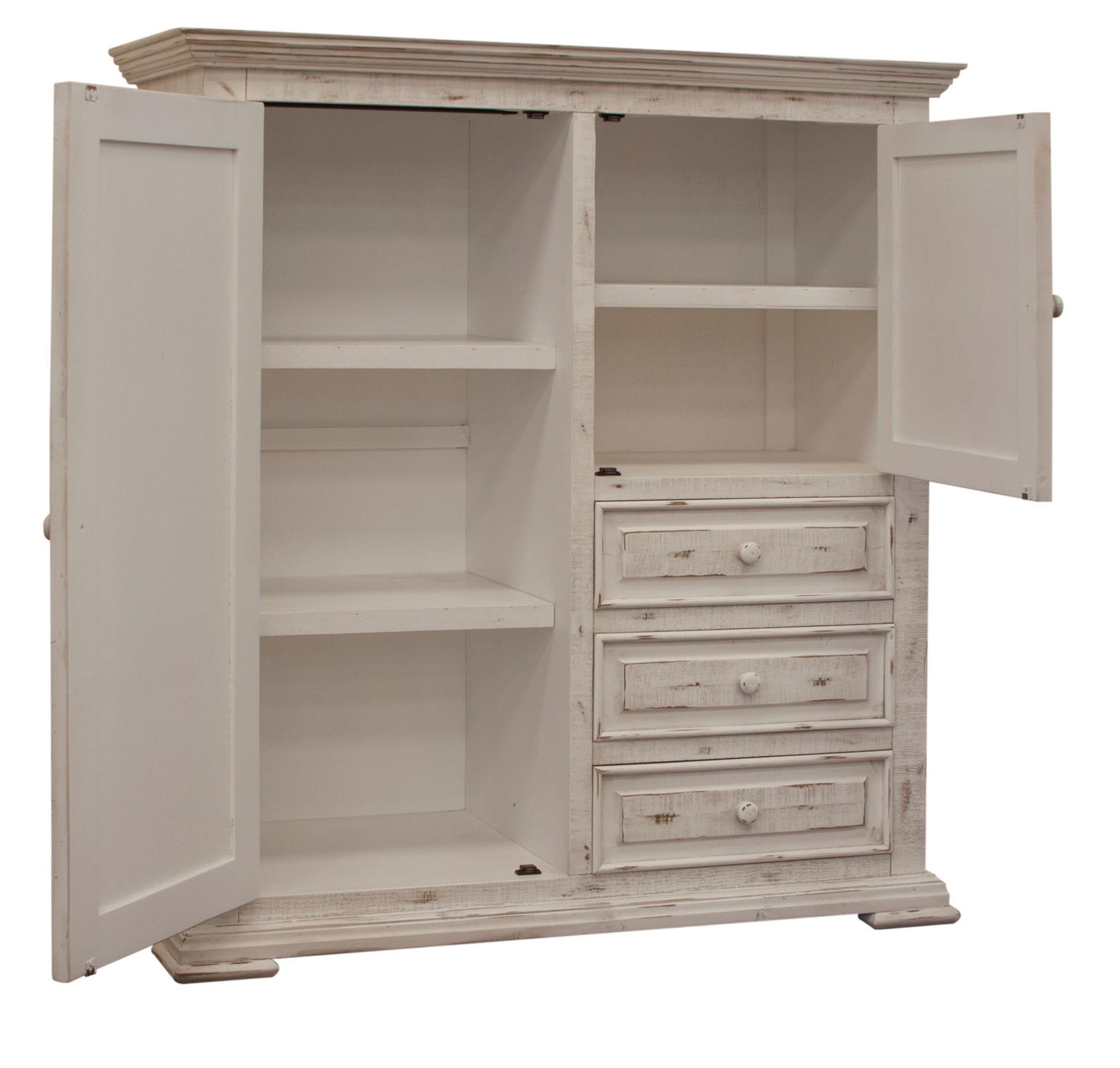 55" White Solid Wood Three Drawer Gentlemans Chest-2