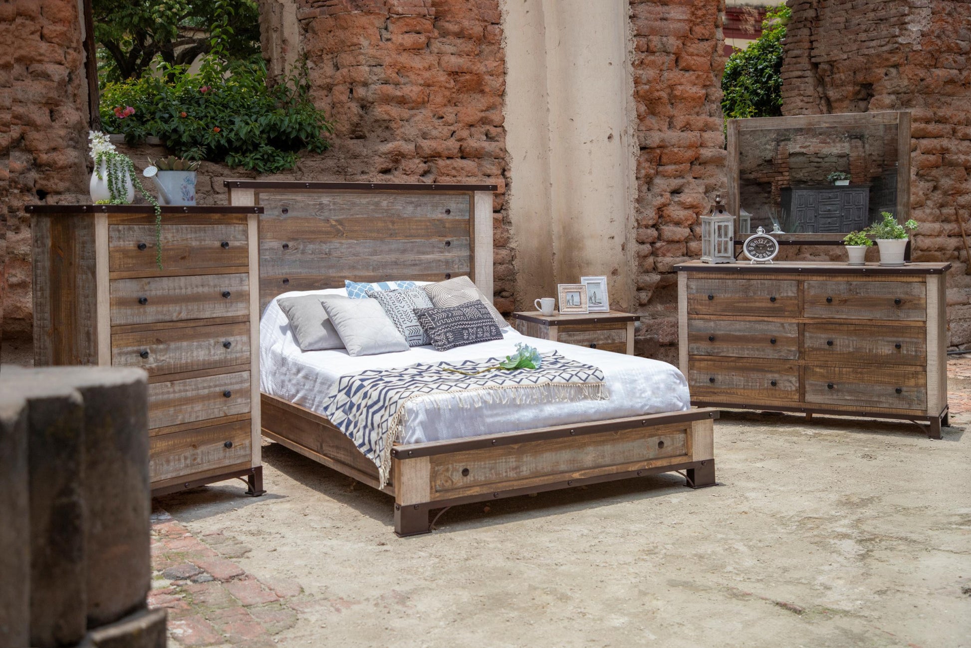 36" Brown Solid Wood Five Drawer Chest-3