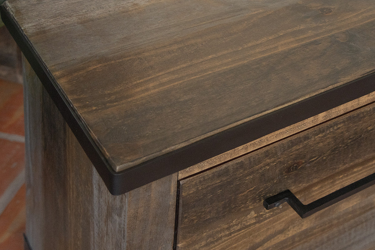 36" Gray Solid Wood Five Drawer Dresser-3