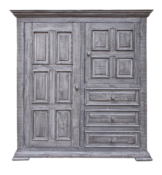 55" Gray Solid Wood Three Drawer Gentlemans Chest-1