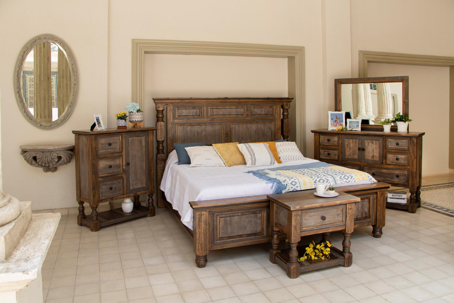 39" Brown Solid Wood Three Drawer Chest-3